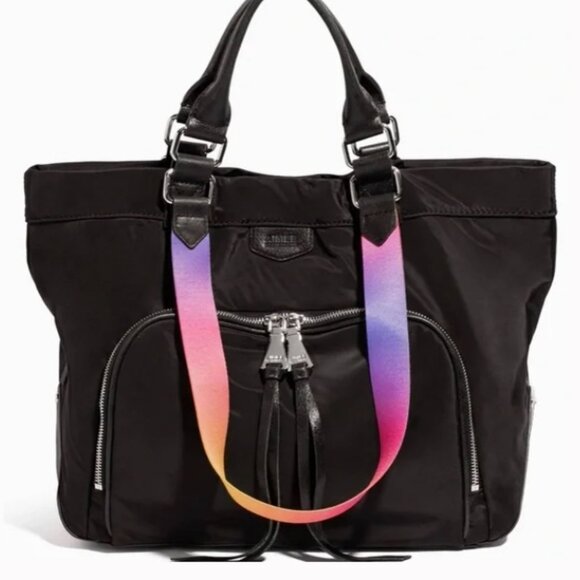 Aimee Kestenburg Lighten Up Convertible Tote Purse Shoulder Bag Lg Nylon Leather - Picture 1 of 15